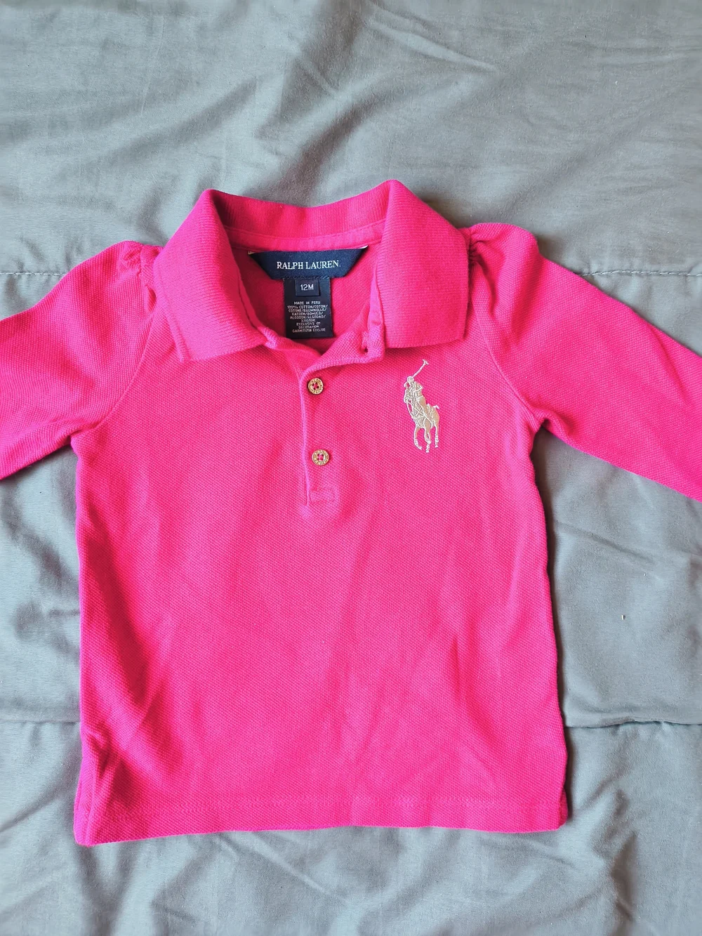 Ralph Lauren Hot Pink Polo with Cream Pony Embroidery